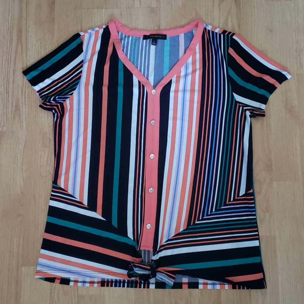 Colorful top with Front Knot